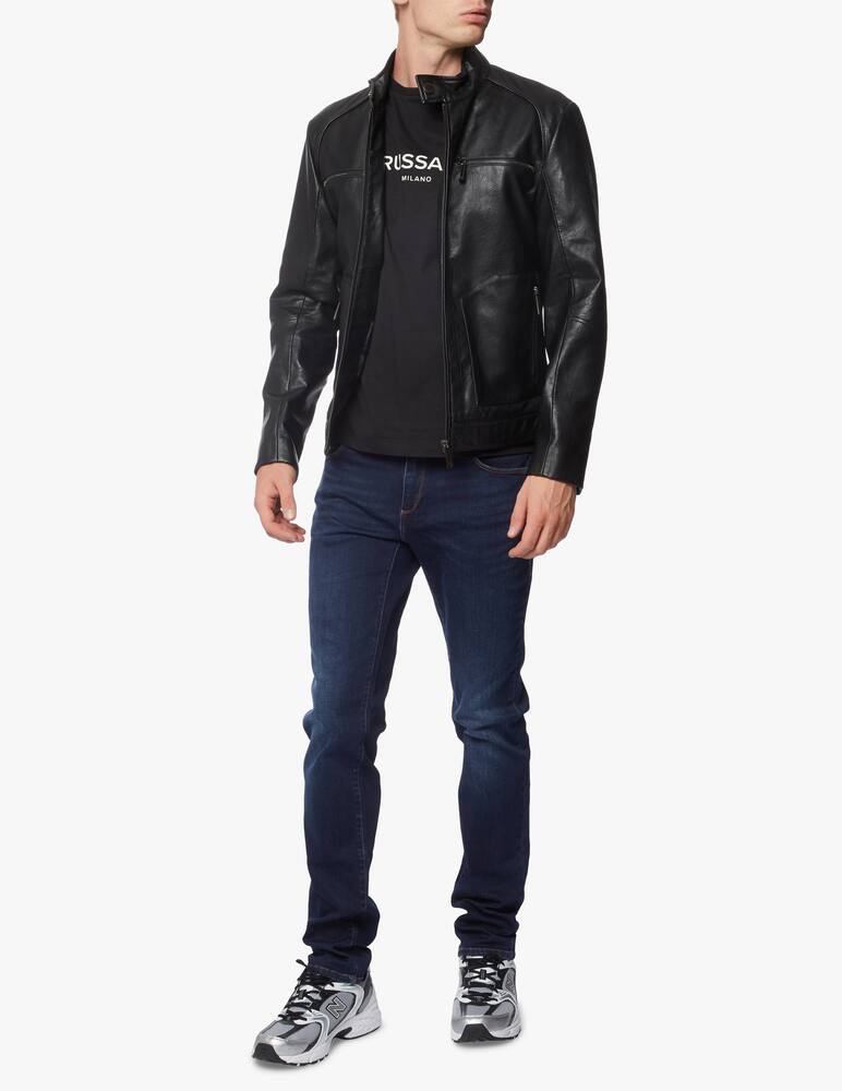 rinascente Trussardi Giacca biker in similpelle martellata