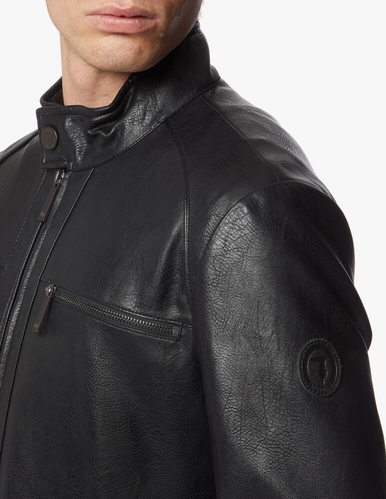 rinascente Trussardi Giacca biker in similpelle martellata