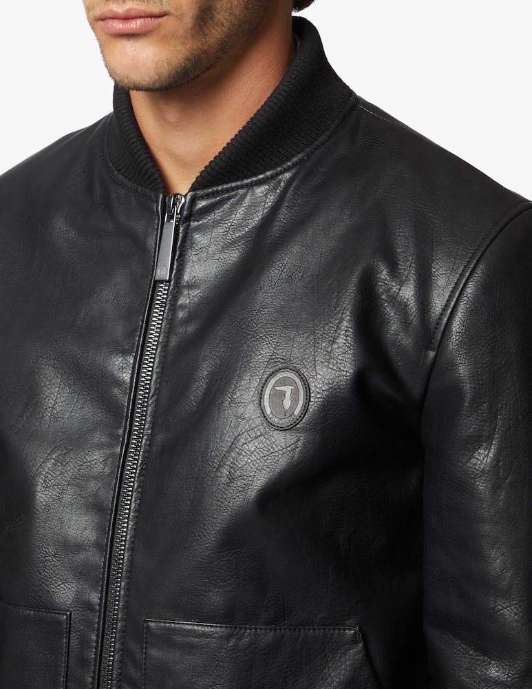 rinascente Trussardi Textured fake leather bomber
