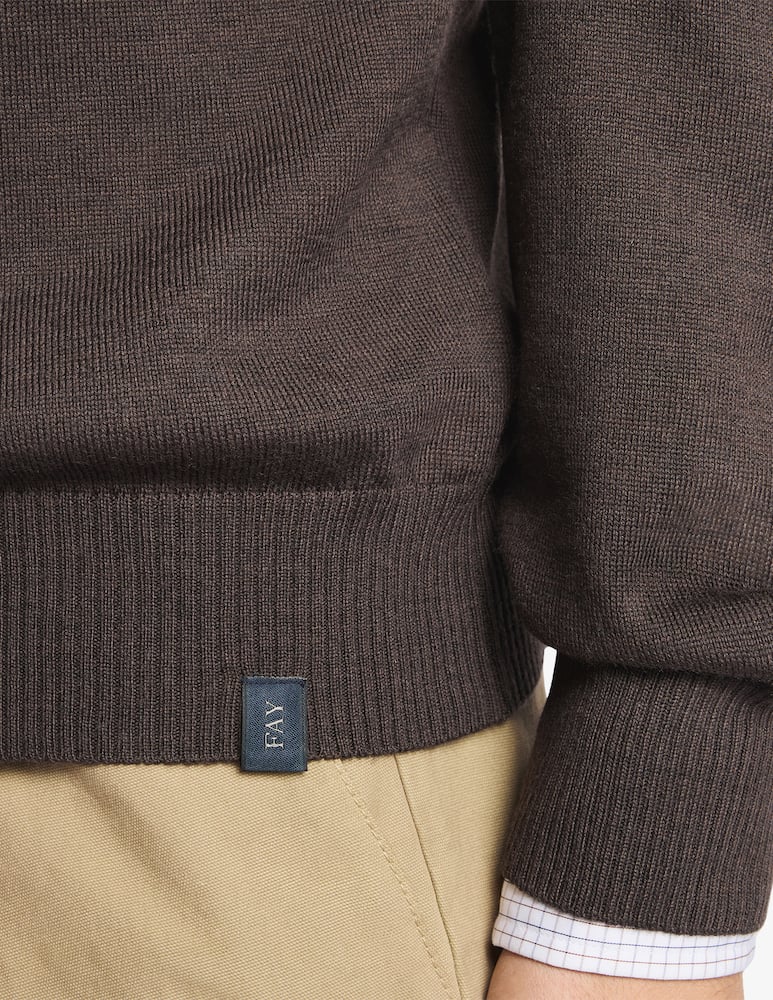 Fay merinos wool round-neck jumper - picture 4