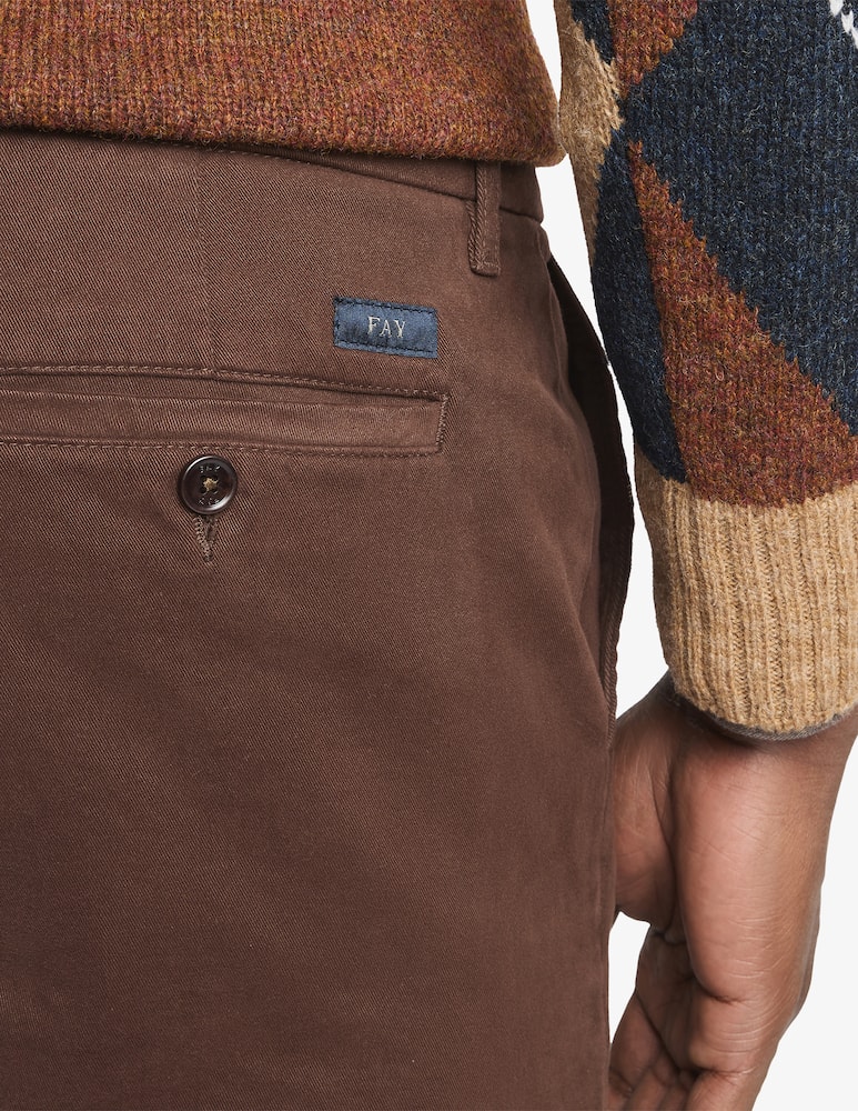 Fay Slim fit cotton gabardine trousers - picture 4