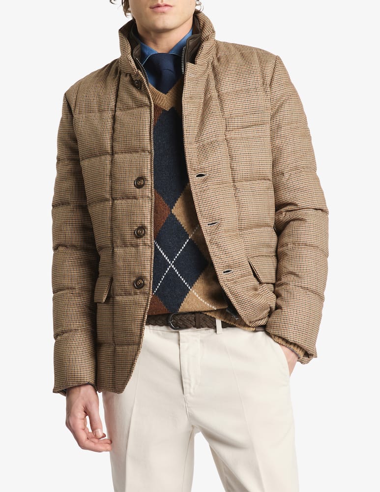 rinascente Fay Houndstooth wool down jacket