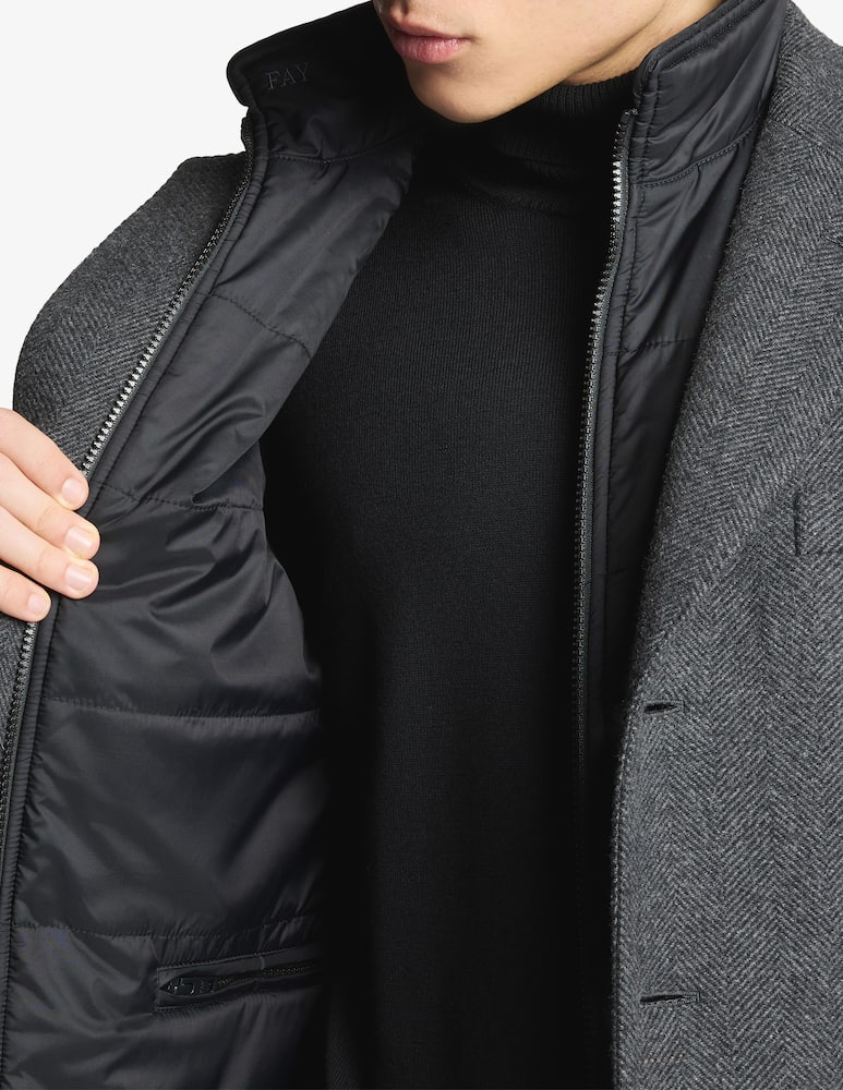 rinascente Fay Wool herringbone double coat