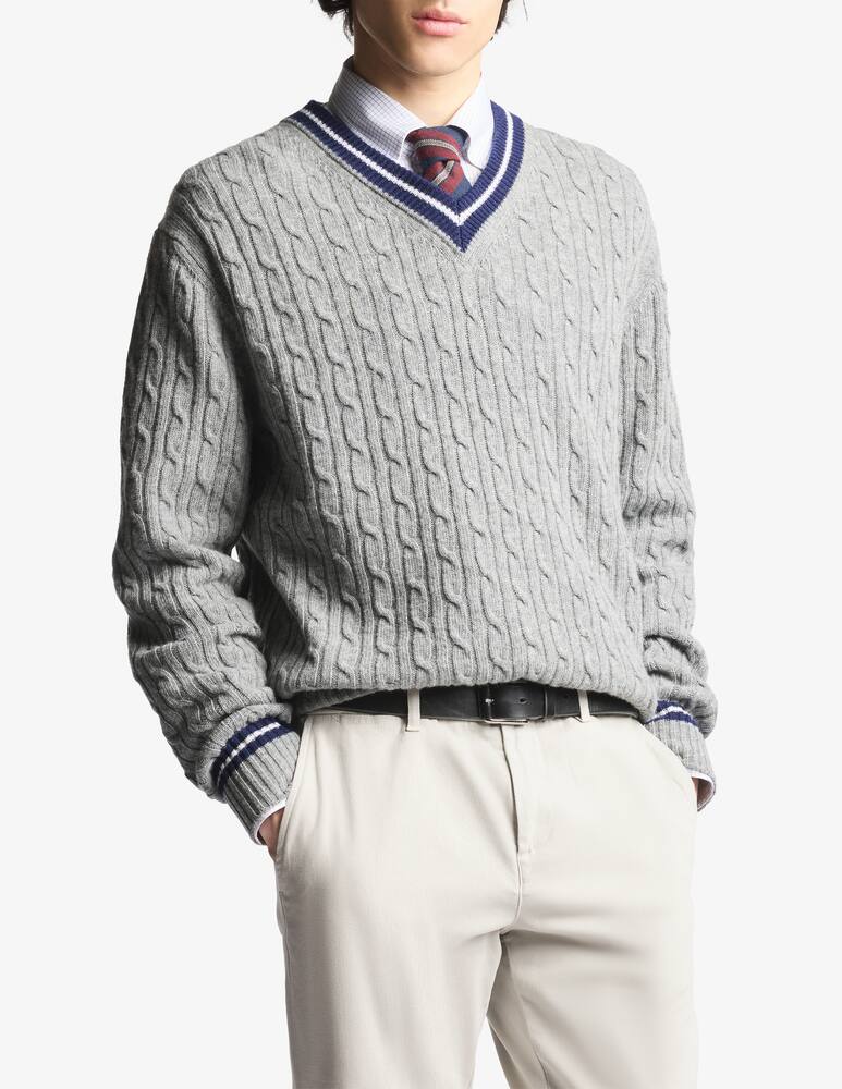 rinascente Fay Cable-knit wool V-neck jumper