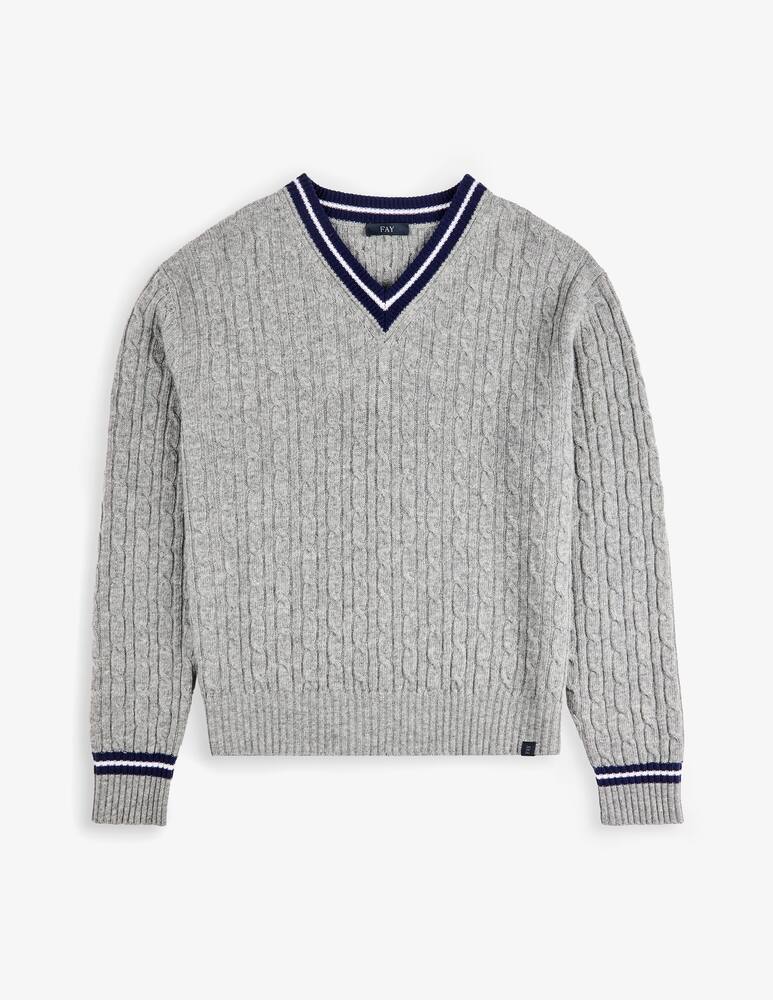 rinascente Fay Cable-knit wool V-neck jumper