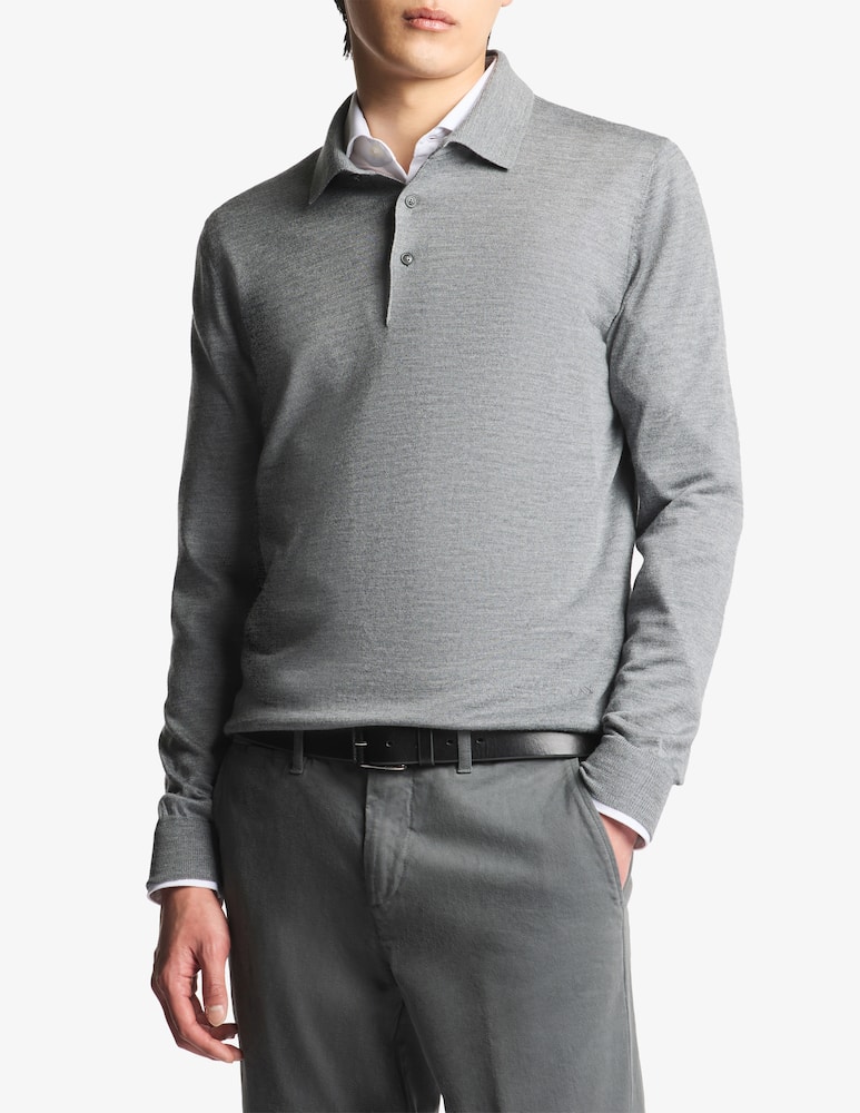 Fay Wool silk polo shirt - picture 1 Fay Wool silk polo shirt - picture 1