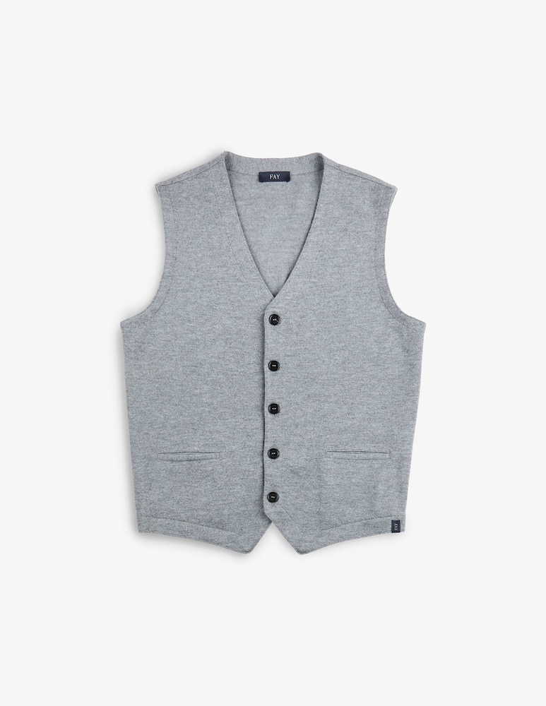 rinascente Fay Gilet in lana merino lavorata a maglia