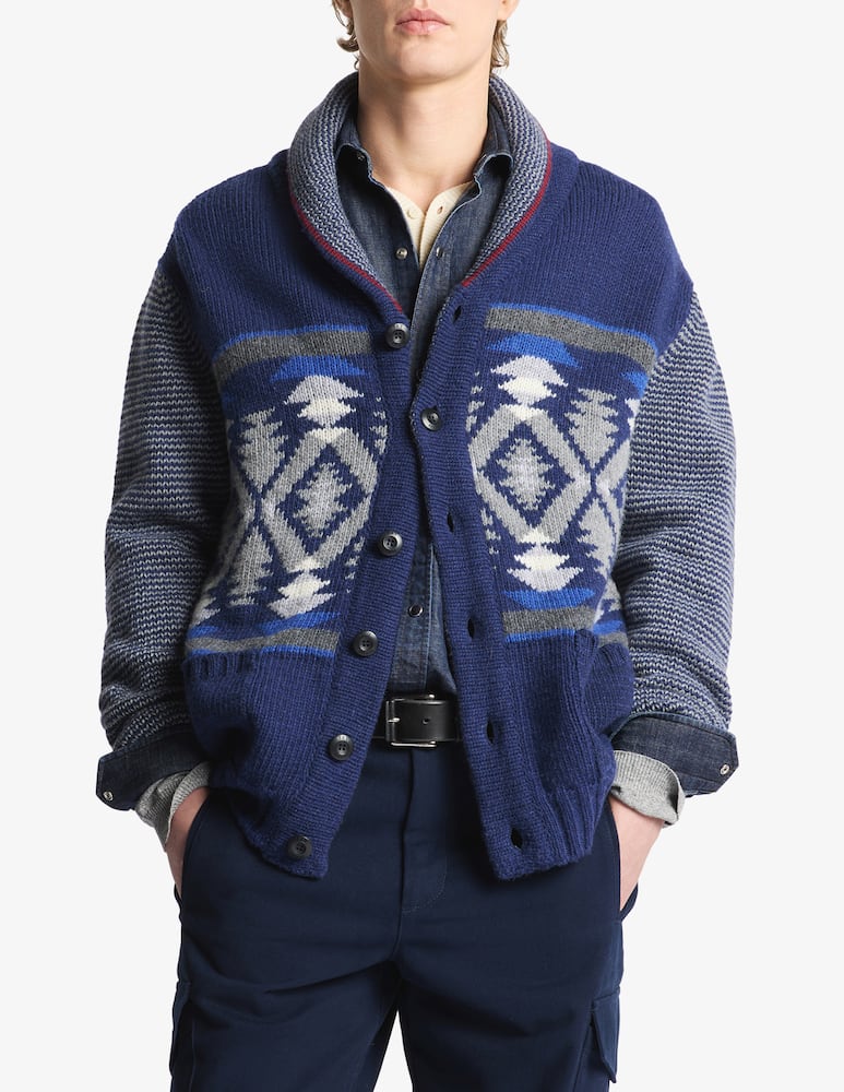 Fay Jacquard wool cardigan - picture 1 Fay Jacquard wool cardigan - picture 1