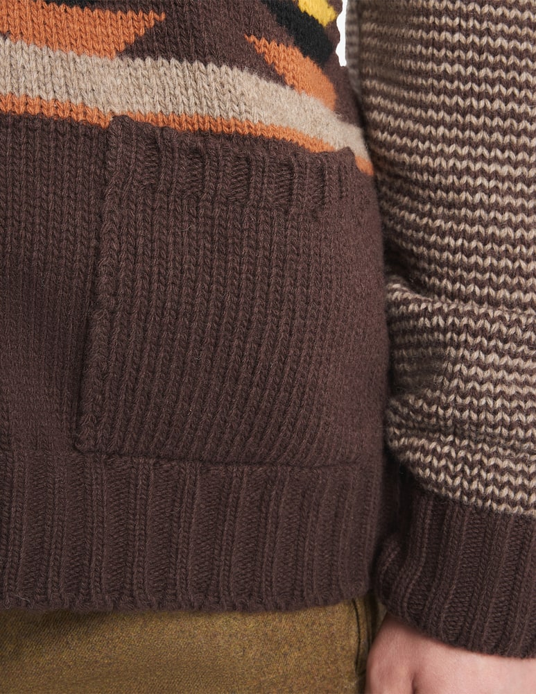 Fay jacquard wool cardigan - picture 3 Fay jacquard wool cardigan - picture 3