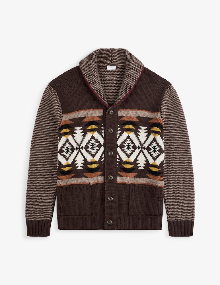 Fay jacquard wool cardigan - picture 4 Fay jacquard wool cardigan - picture 4