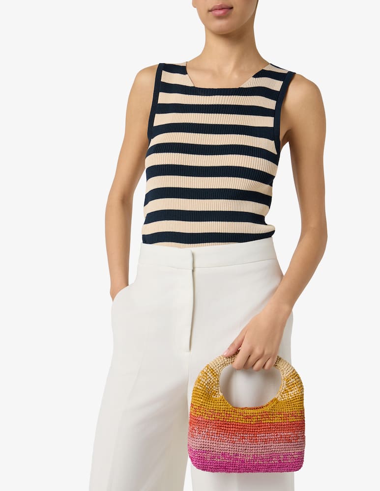 rinascente Manebì Borsa a mano halfmoon in rafia