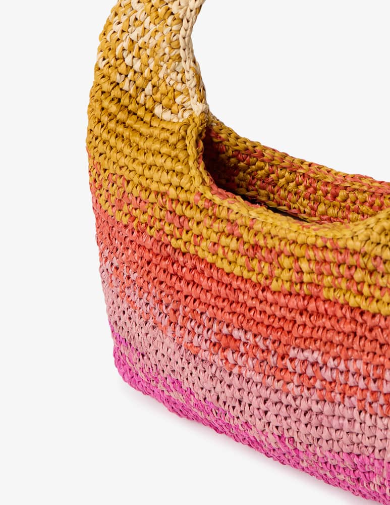 rinascente Manebì Borsa a mano halfmoon in rafia