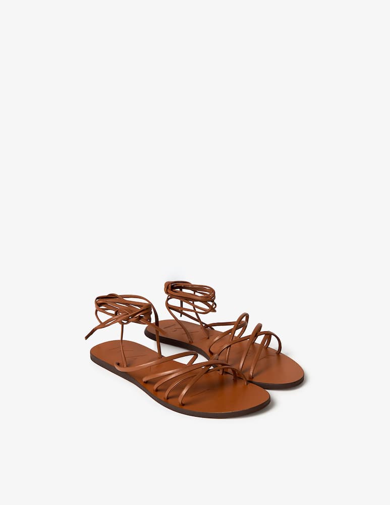 rinascente Manebì Leather lace-up flat sandals