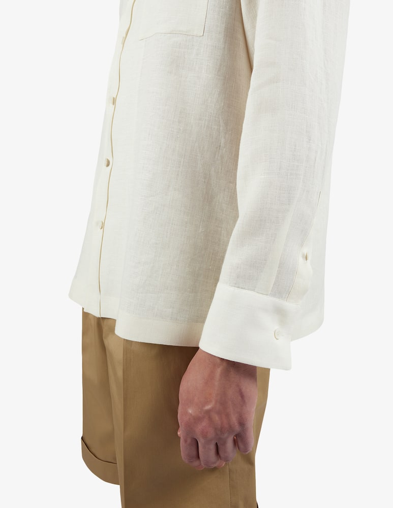 Lardini Camicia 5 bottoni collo aperto relaxed fit - immagine 4
