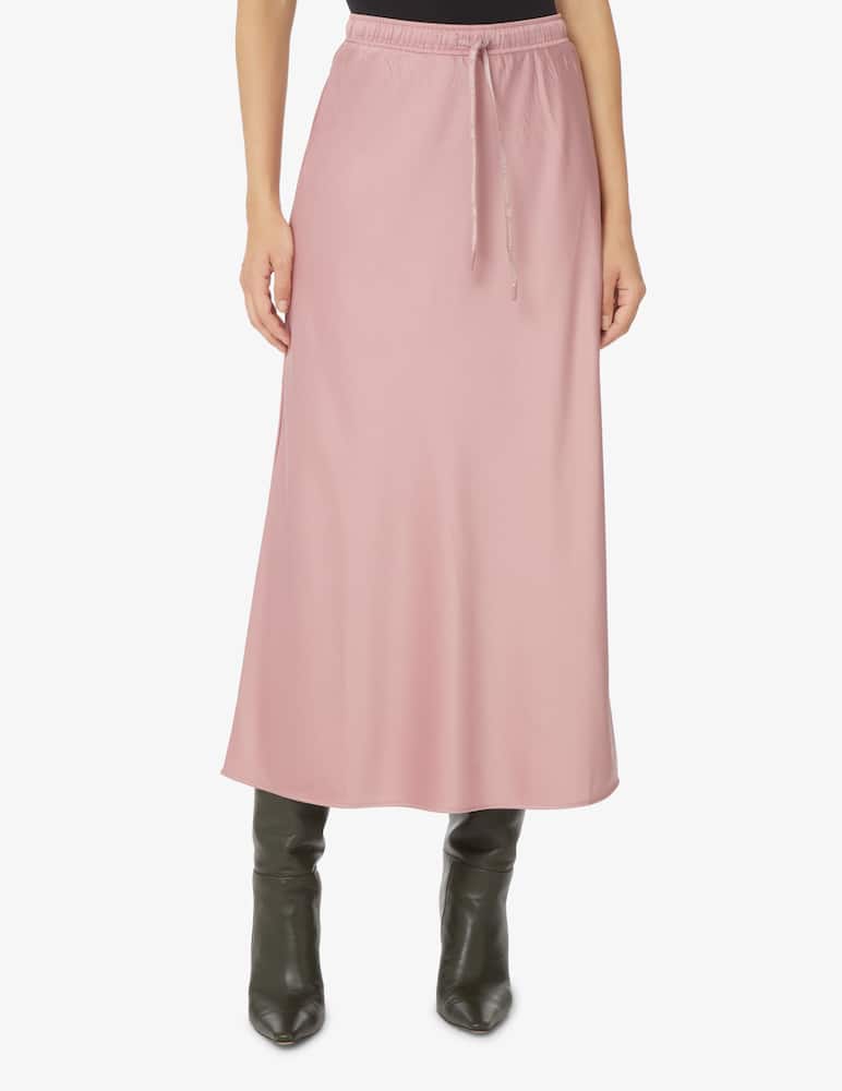 rinascente Marella Gonna midi in raso Crema - Rosa