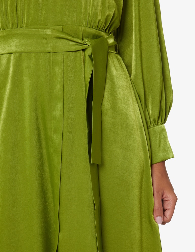 rinascente Marella Vestito midi a manica lunga con cintura - Verde