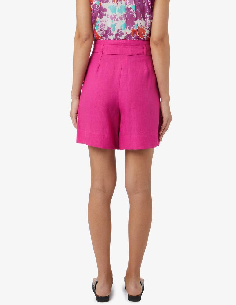 rinascente EMME Pantaloni corti in lino Caccia con cintura