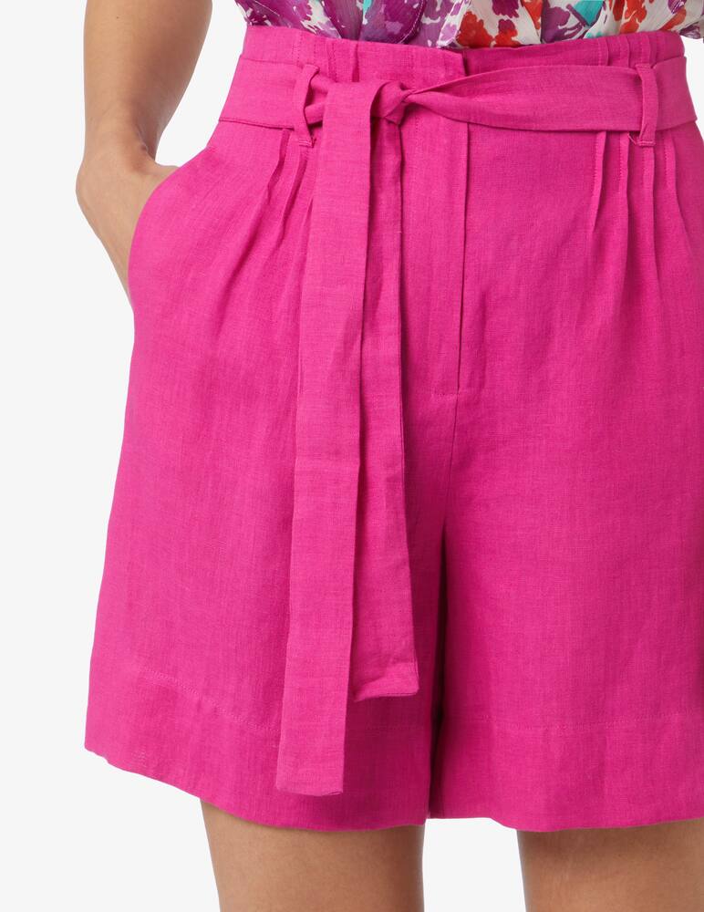 rinascente EMME Pantaloni corti in lino Caccia con cintura