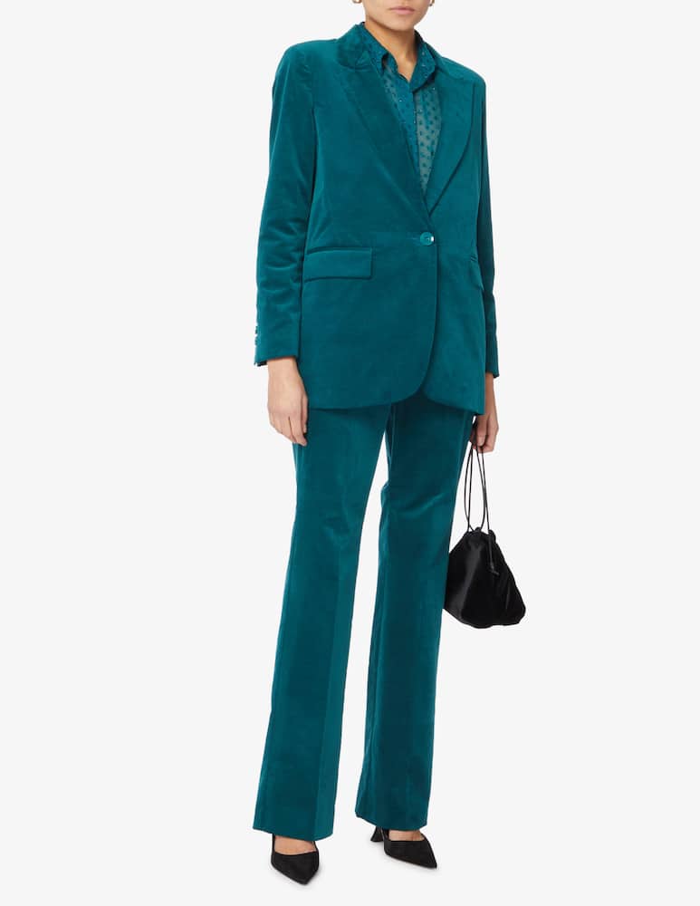 iBlues Pantalone in velluto a gamba dritta Sofia - Blu - immagine 1 iBlues Pantalone in velluto a gamba dritta Sofia - Blu - immagine 1