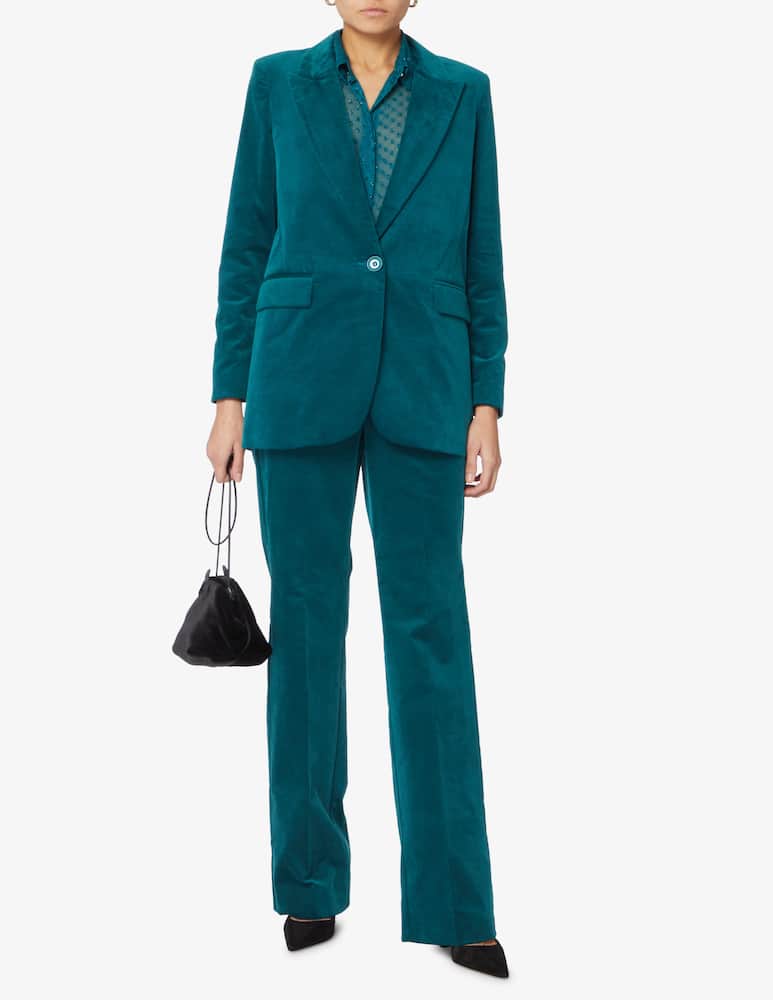 iBlues Cabras velvet blazer jacket - Green - picture 2 iBlues Cabras velvet blazer jacket - Green - picture 2