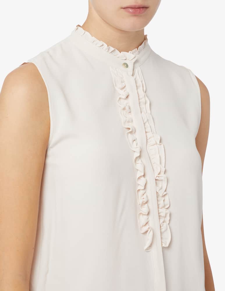 rinascente iBlues Fervore rouches mix silk blouse