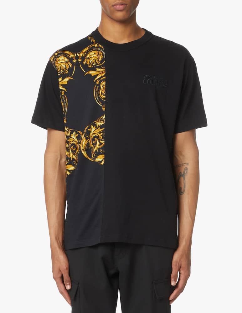 rinascente Versace Jeans Couture T-shirt garland print tape - black