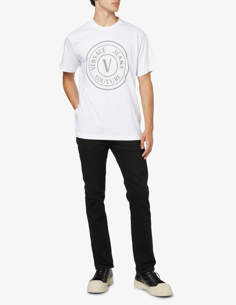 rinascente Versace Jeans Couture Maglietta in cotone con logo - bianco e argento