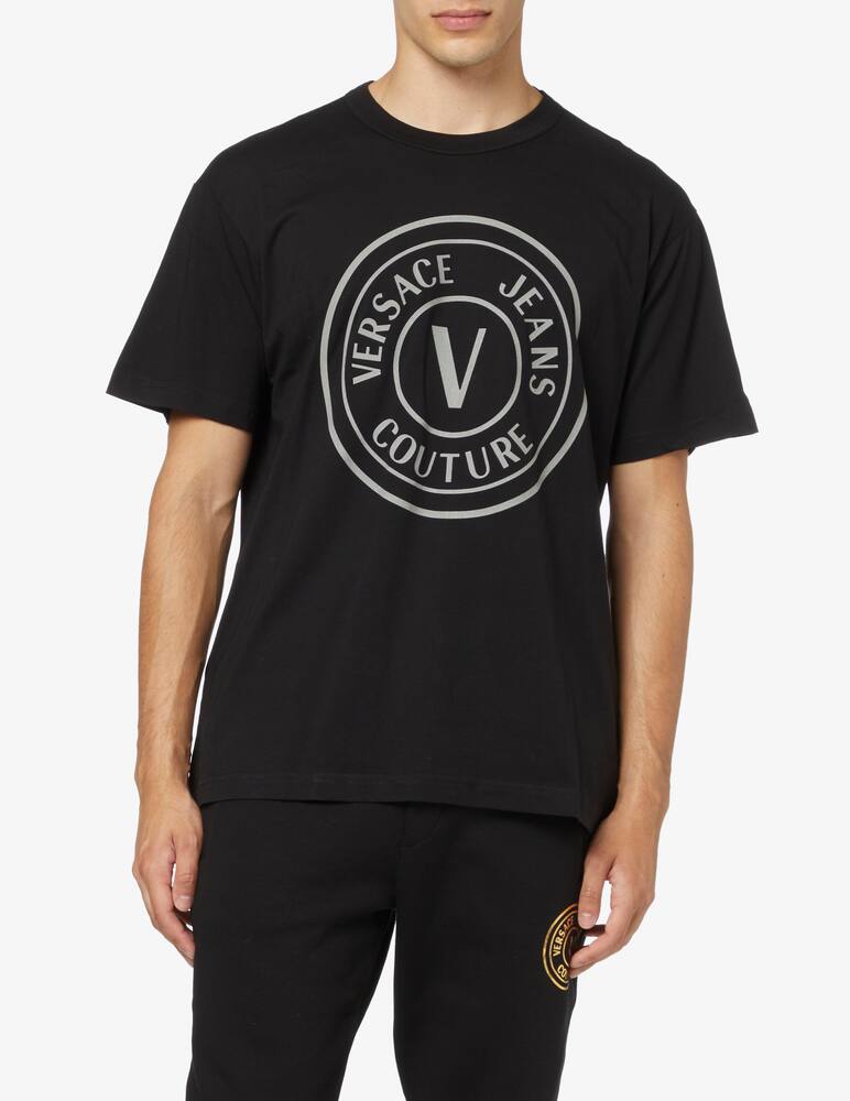 Versace Jeans Couture Logo cotton t-shirt - black and silver - picture 1 Versace Jeans Couture Logo cotton t-shirt - black and silver - picture 1
