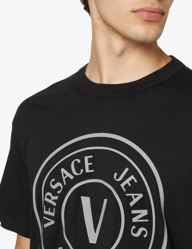 Versace Jeans Couture Logo cotton t-shirt - black and silver - picture 4 Versace Jeans Couture Logo cotton t-shirt - black and silver - picture 4
