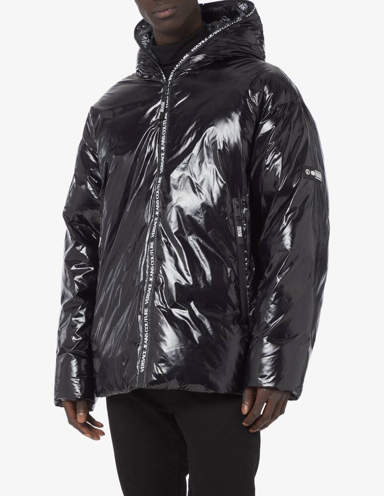 rinascente Versace Jeans Couture Giacca piumino a quadri con logo - Nero