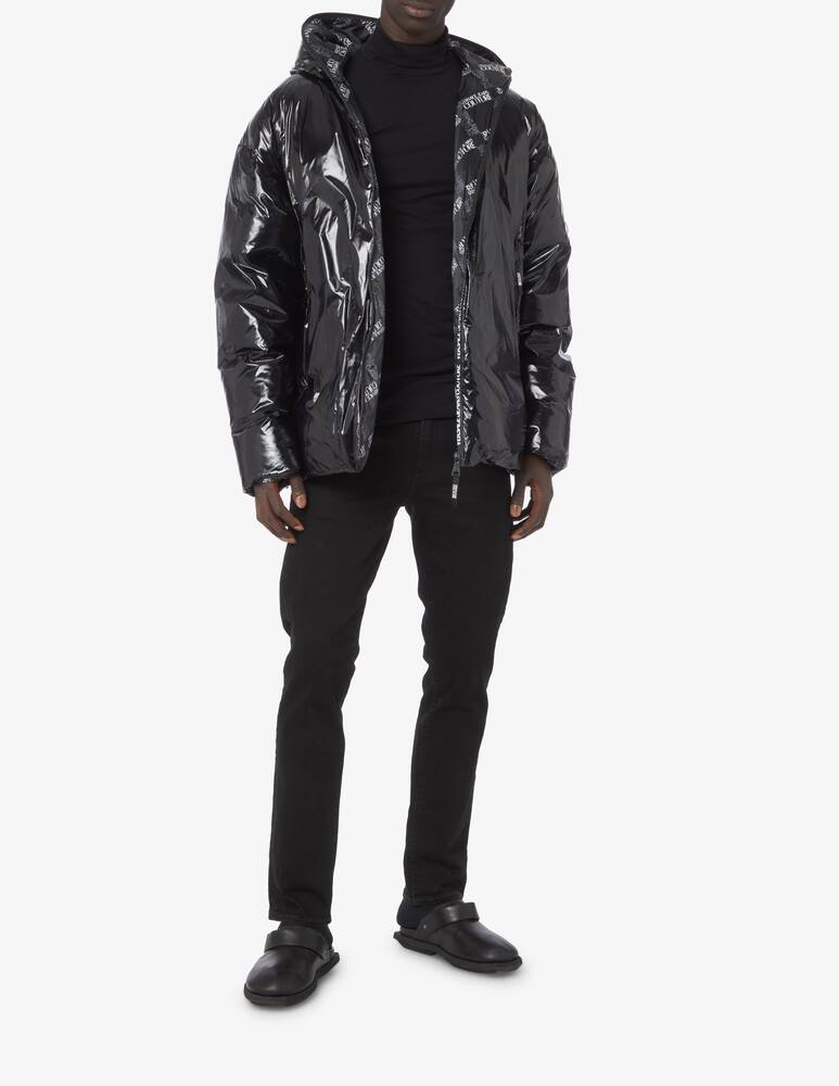 rinascente Versace Jeans Couture Giacca piumino a quadri con logo - Nero