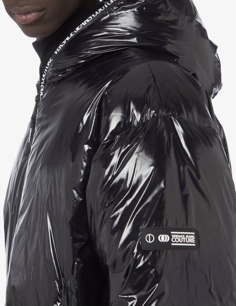 rinascente Versace Jeans Couture Giacca piumino a quadri con logo - Nero