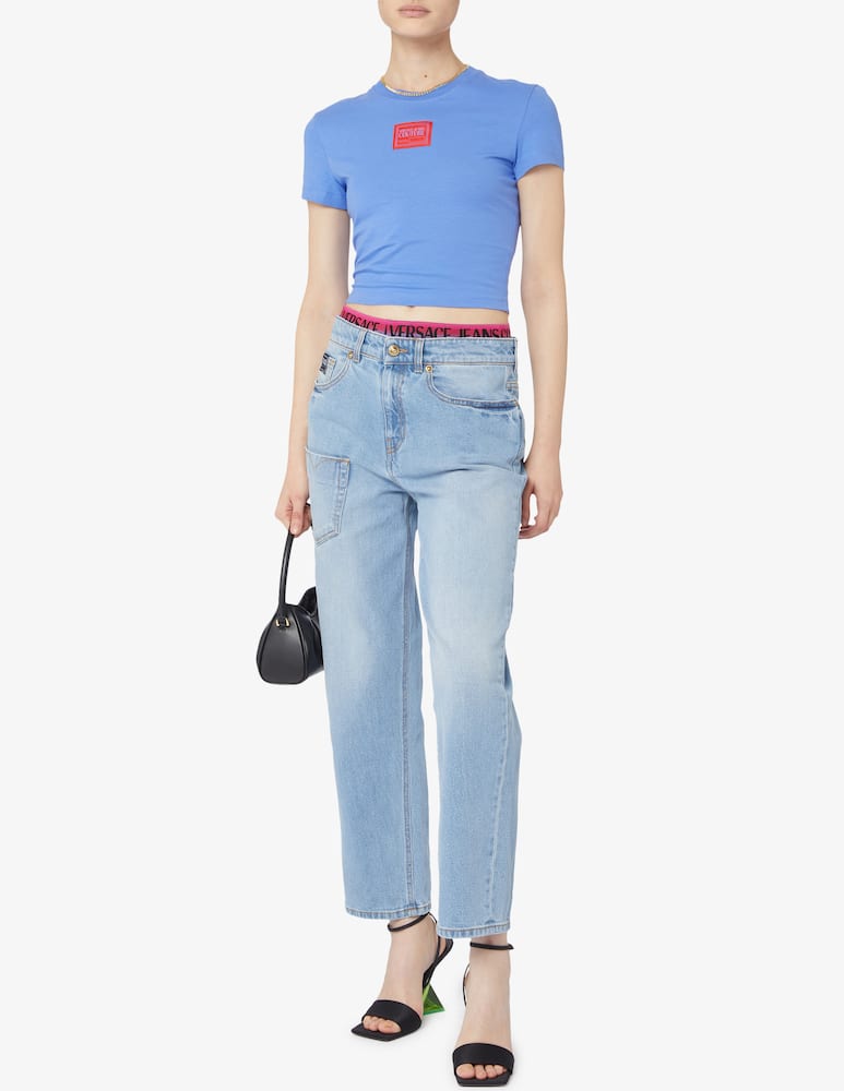 rinascente Versace Jeans Couture T-shirt crop in cotone