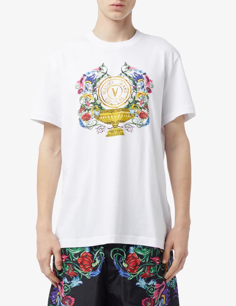 Versace Jeans Couture Maglietta emblem garden - immagine 1 Versace Jeans Couture Maglietta emblem garden - immagine 1