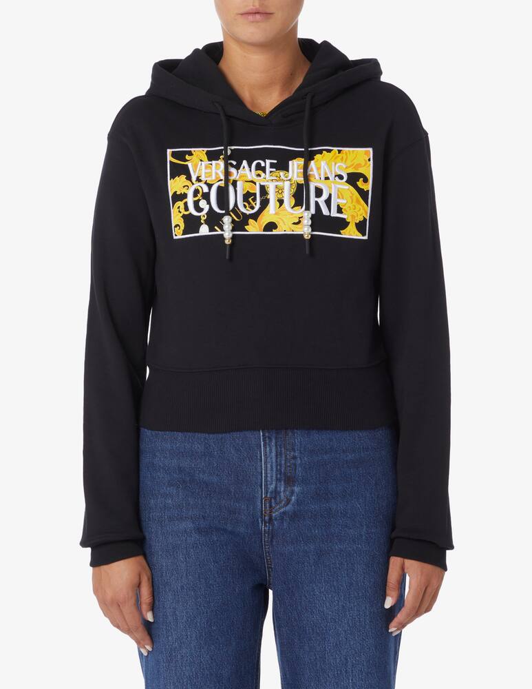 Versace Jeans Couture Felpa con cappuccio logo barocco - immagine 1