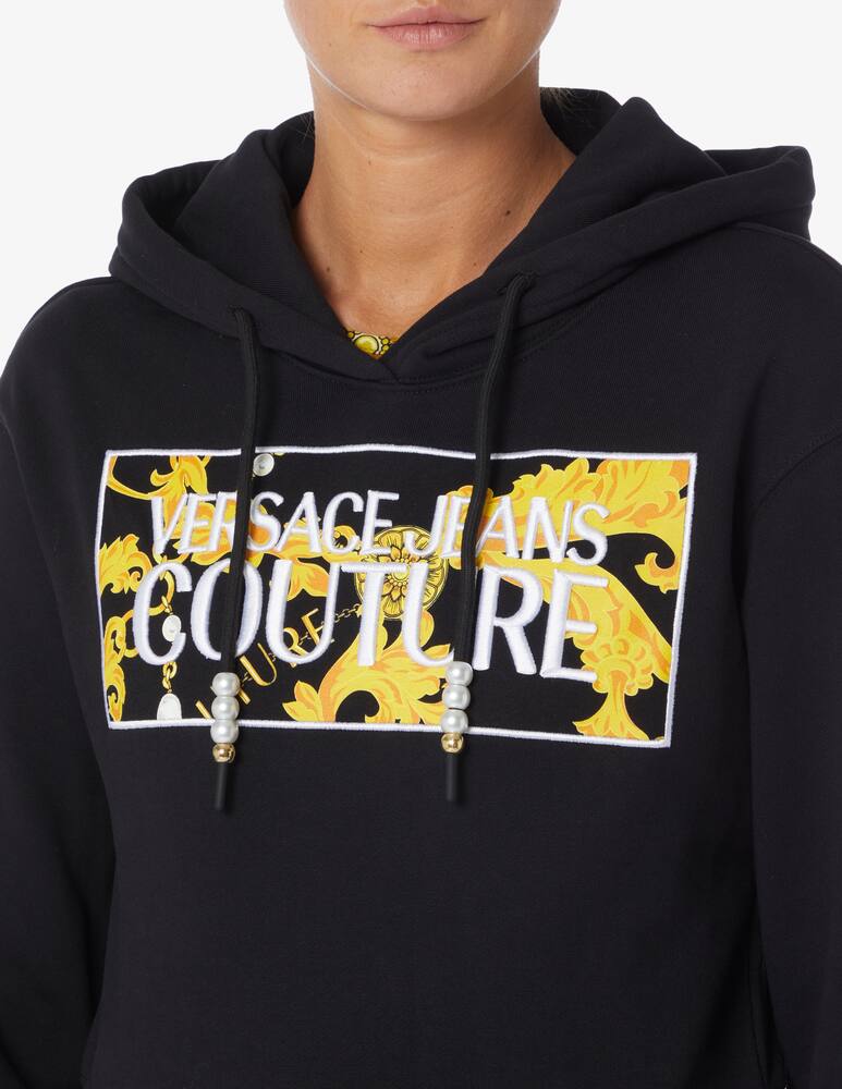 rinascente Versace Jeans Couture Hoodie with logo barocco