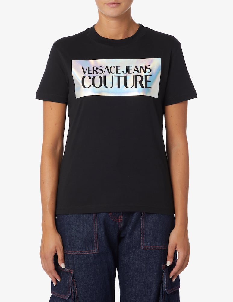 Versace Jeans Couture T-shirt con logo argento - immagine 1 Versace Jeans Couture T-shirt con logo argento - immagine 1