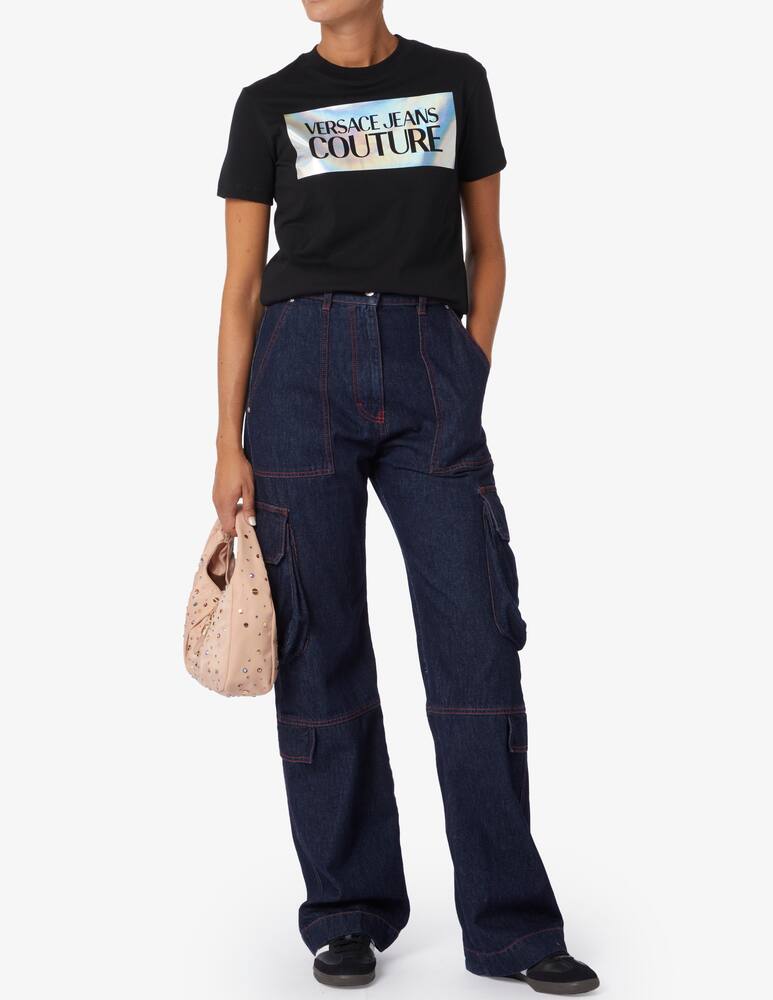 rinascente Versace Jeans Couture T-shirt with logo silver