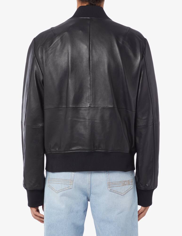 rinascente Versace Jeans Couture V emblem leather jacket