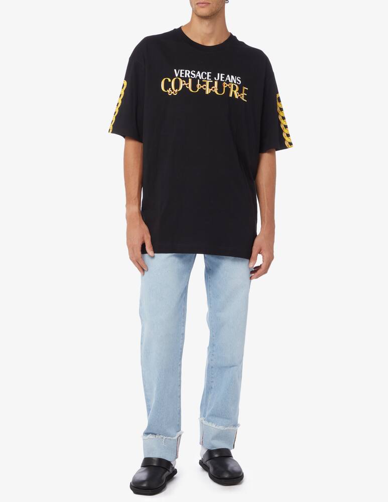 rinascente Versace Jeans Couture Logo couture chain t-shirt