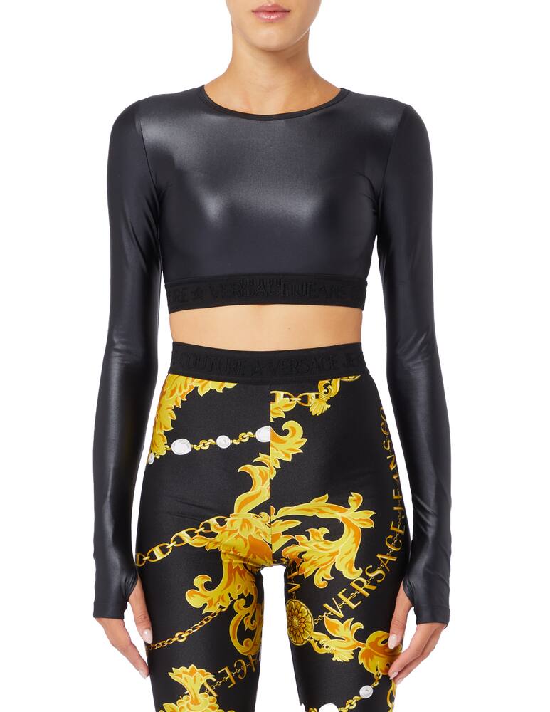 Versace Jeans Couture Top lucido in lycra - immagine 1 Versace Jeans Couture Top lucido in lycra - immagine 1