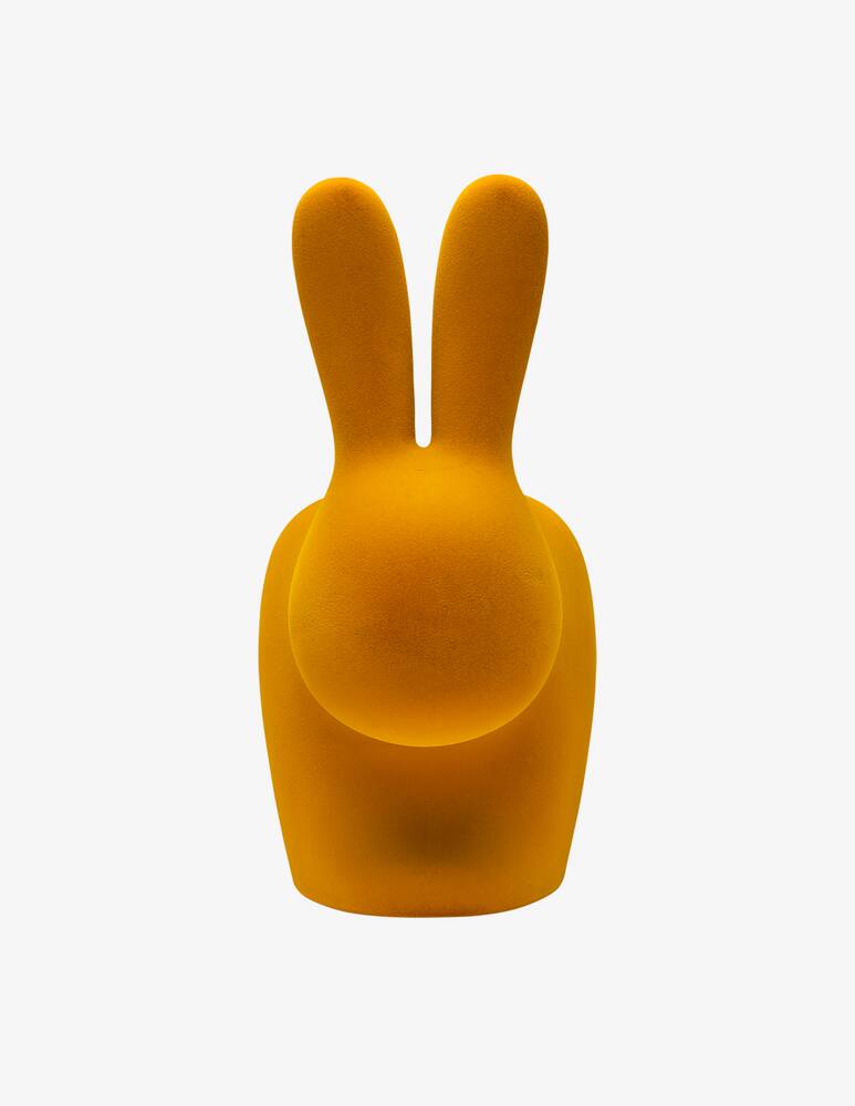 rinascente Qeeboo Sgabello Rabbit Baby Con Finitura In Velluto Giallo Ocra