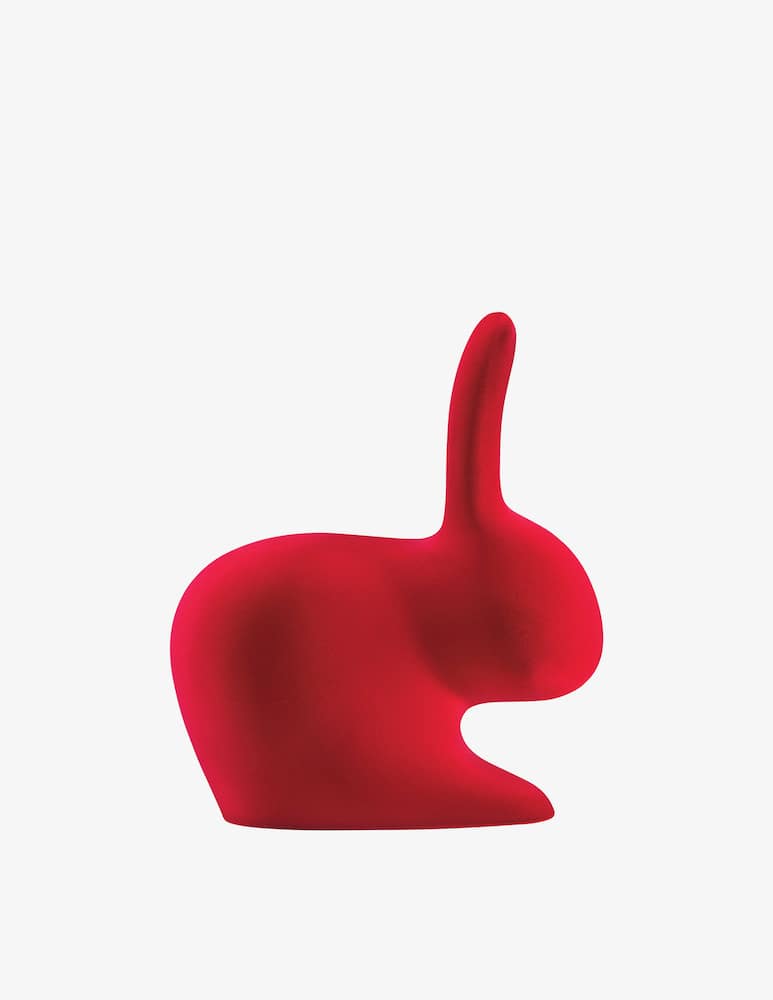 rinascente Qeeboo Sedia Rabbit Baby Velvet Finish Arancio