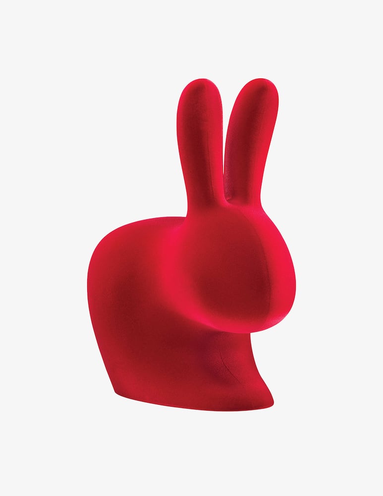 rinascente Qeeboo Sedia Rabbit Baby Velvet Finish Arancio