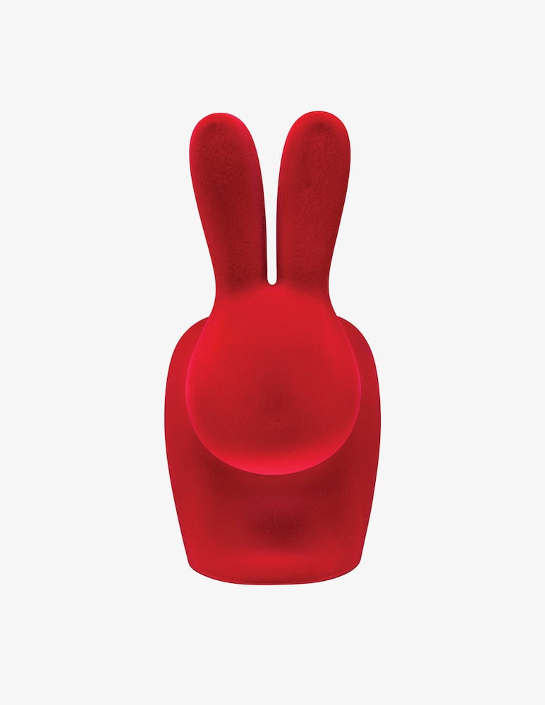 rinascente Qeeboo Sedia Rabbit Baby Velvet Finish Arancio