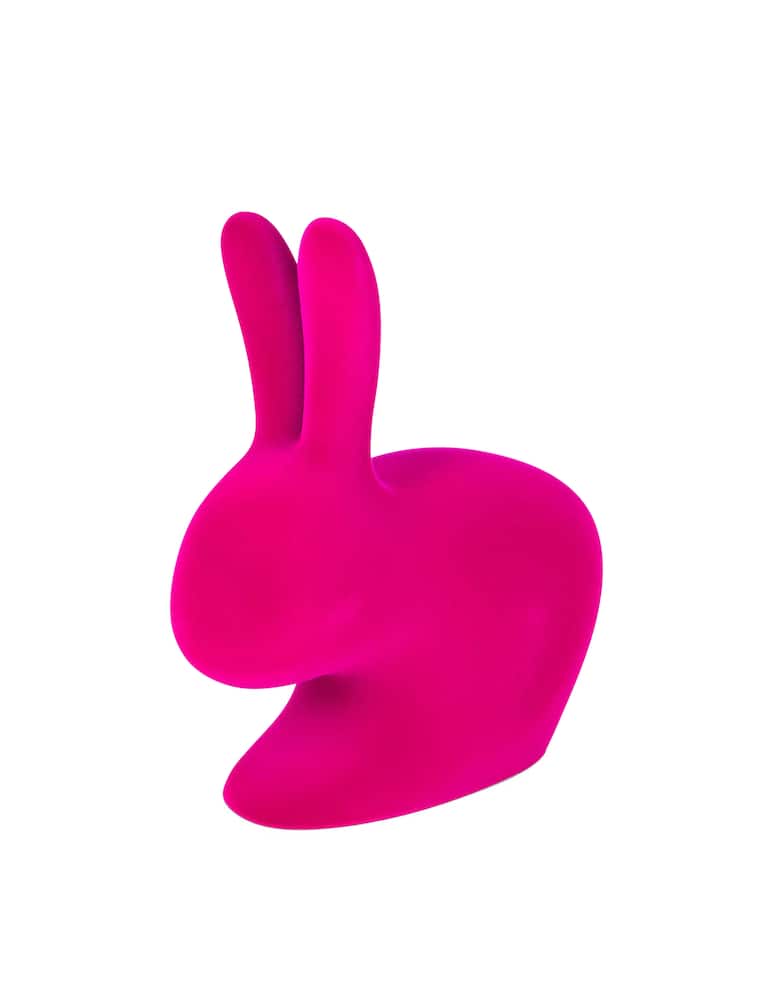 Qeeboo Sgabello Rabbit Baby Con Finitura In Velluto Fuxia - immagine 1 Qeeboo Sgabello Rabbit Baby Con Finitura In Velluto Fuxia - immagine 1