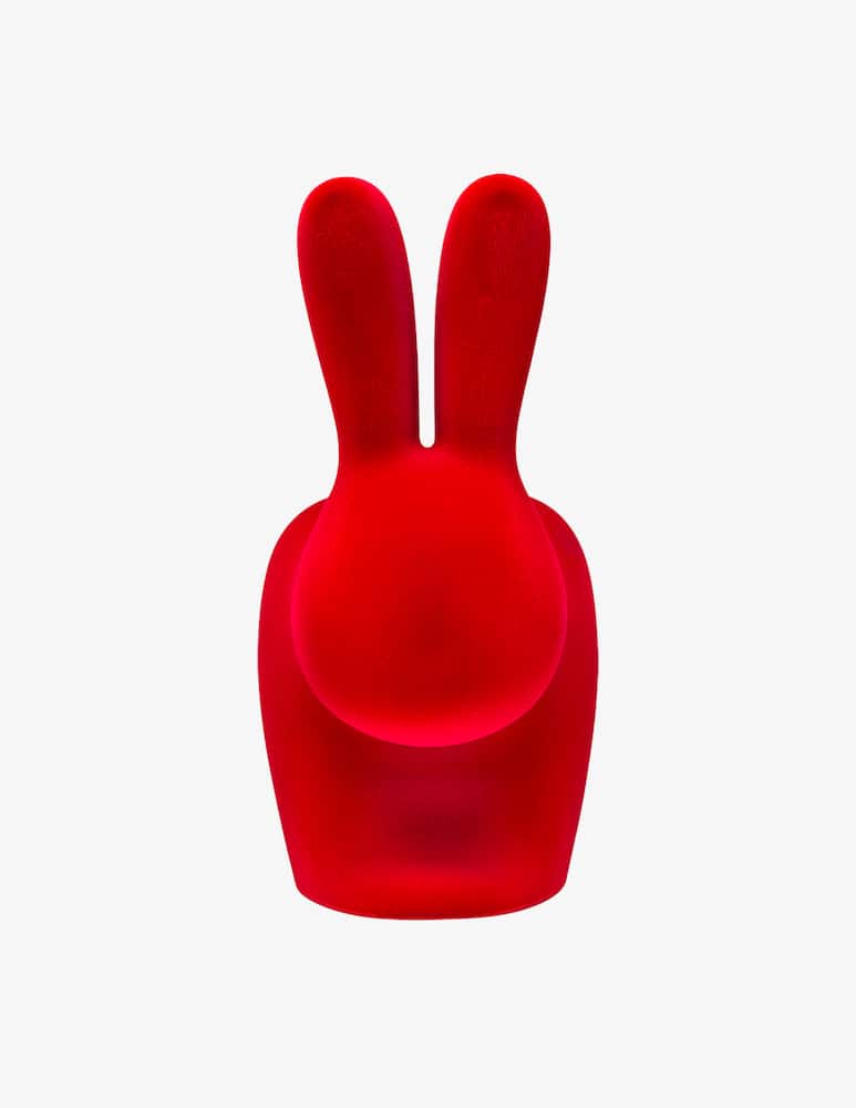 Qeeboo Sgabello Rabbit Baby Con Finitura In Velluto Rosso - immagine 3 Qeeboo Sgabello Rabbit Baby Con Finitura In Velluto Rosso - immagine 3