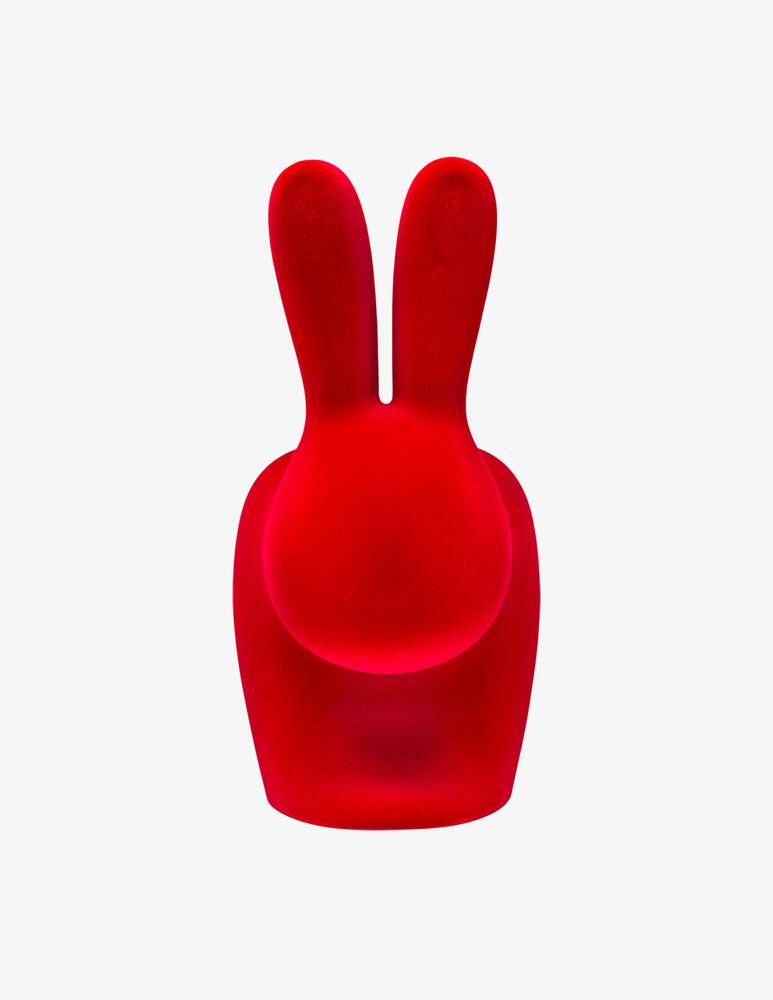 rinascente Qeeboo Rabbit Chair Baby Velvet Finish Red