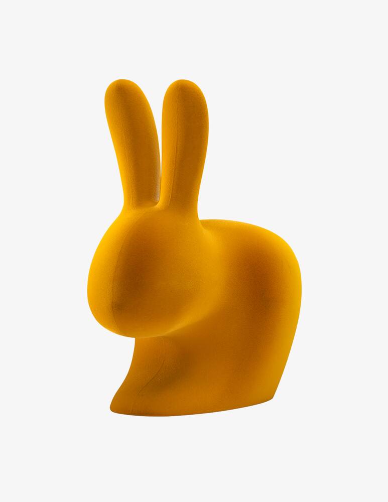 rinascente Qeeboo Sedia Rabbit XS Bookend Velvet Finish Dark Gold