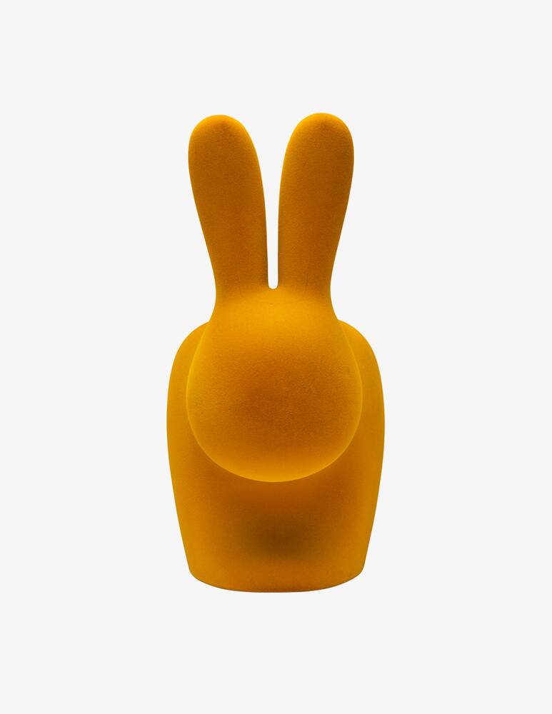 rinascente Qeeboo Sedia Rabbit XS Bookend Velvet Finish Dark Gold